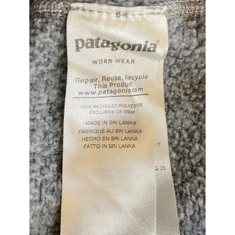 Patagonia Gray Marled Fleece Quarter Zip Pullover Size Large Worn Wear - Picture 5 of 10